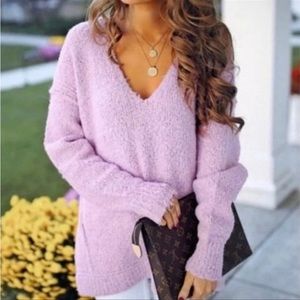 Free People Lofty Sweater in Pink